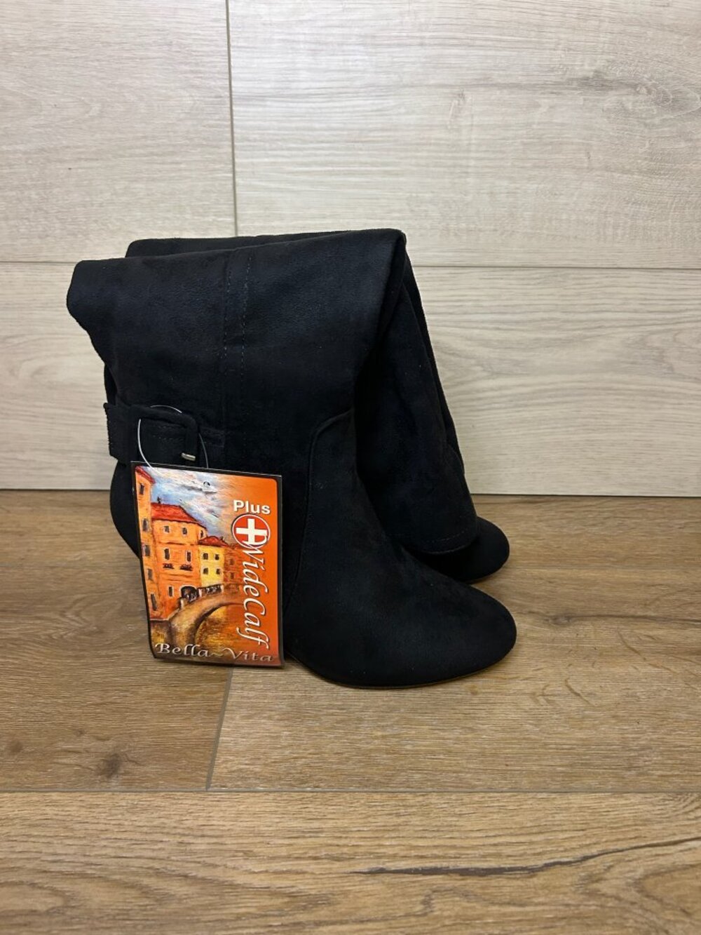 BELLA VITA Troy II Black Wide Calf Tall Dress Boots Size 6 W NWT